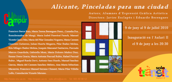 Invitación exposición alicante pinceladas