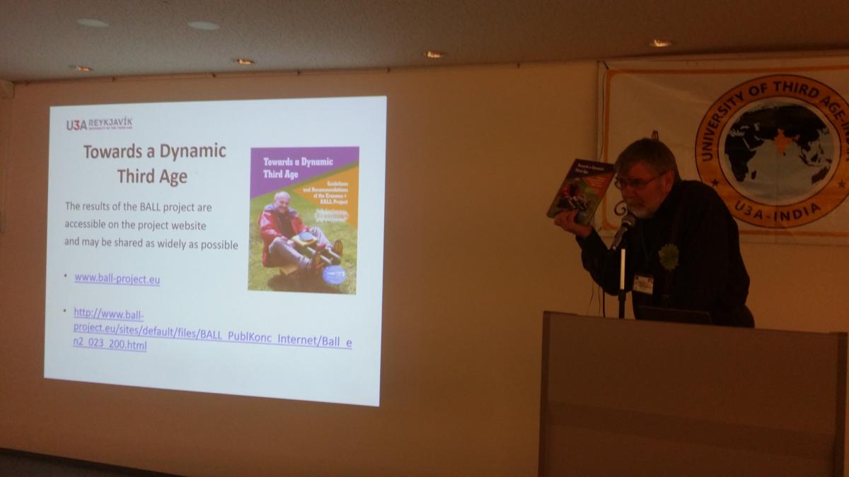Hans Kristjan Gudmundsson presenting the BALL guidelines