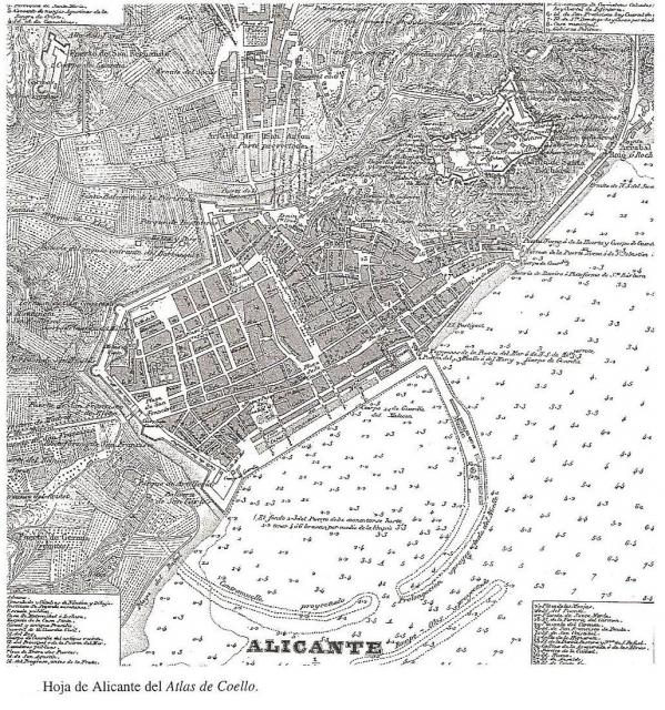 Mapa Alicante Atlas de Coello S XIX